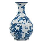 Ваза с мотивами цветущего сада с попугаями Blue Vase Inspired by Nature варинант исполнения - 2 | Loft Concept в Красноярске