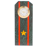 Часы погон ВС подарочные настольные из натурального камня Змеевик Military Clock варинант исполнения - 7 | Loft Concept в Красноярске