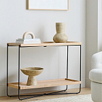 Консоль деревянной столешницей и полкой Wooden Table Top and Shelf варинант исполнения - 6 | Loft Concept в Красноярске