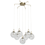 Люстра с 7-ю плафонами из прозрачного стекла в форме шара Orb Cascade  варинант исполнения - 2 | Loft Concept в Красноярске