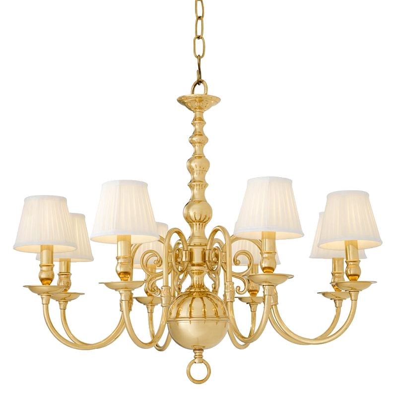 Люстра Eichholtz Chandelier Bourbon Brass Латунь Белый Черный в Красноярске | Loft Concept 