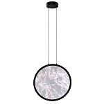 Светодиодный подвесной светильник круглой формы с металлической рамой черного цвета Marble Glow 47 варинант исполнения - 2 | Loft Concept в Красноярске