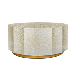 Стол кофейный с отделкой раковинами устриц Coastal Charm варинант исполнения - 1 | Loft Concept в Красноярске