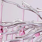 Люстра серебрянная с розовыми стеклянными подвесками в форме капель FAIRYTREE Light варинант исполнения - 6 | Loft Concept в Красноярске