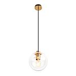 Подвесной светильник со стеклянным прозрачным плафоном в форме шара и золотыми металлическим акцентами 20 ClassiCon варинант исполнения - 2 | Loft Concept в Красноярске