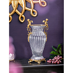 Ваза прозрачная с бронзовыми ручками в виде ангелов Eden Garden варинант исполнения - 2 | Loft Concept в Красноярске