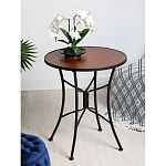 Столик приставной с круглой столешницей на металлическом черном основании Scenical Table варинант исполнения - 2 | Loft Concept в Красноярске