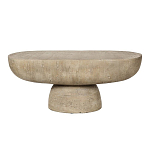 Столик кофейный кремового цвета с овальной столешницей и круглым основанием Cream Dalmen Table варинант исполнения - 1 | Loft Concept в Красноярске