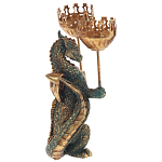 Подсвечник в виде дракона Dragon candlestick Gold Green варинант исполнения - 2 | Loft Concept в Красноярске