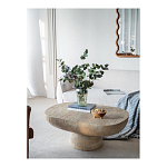 Столик кофейный кремового цвета с овальной столешницей и круглым основанием Cream Dalmen Table варинант исполнения - 6 | Loft Concept в Красноярске