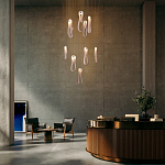 Подвесной светильник белого цвета с изогнутым плафоном Flow Loop варинант исполнения - 8 | Loft Concept в Красноярске