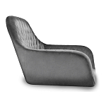 Стул с мягкой серой обивкой из велюра и подъемно-поворотным механизмом на черных колесиках Harper Gray варинант исполнения - 2 | Loft Concept в Красноярске