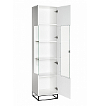 Шкаф-витрина белая с полками и стеклянной дверью Strict Lines варинант исполнения - 2 | Loft Concept в Красноярске
