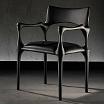 Стул дизайнерский с плетеным сидением Kronos Dining Chair Black варинант исполнения - 3 | Loft Concept в Красноярске