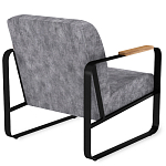 Кресло серый велюр с жесткими подлокотниками на полозьях Ashton варинант исполнения - 3 | Loft Concept в Красноярске