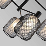 Люстра потолочная с абажурами из металлической сетки Loft Grid Pendant Gold варинант исполнения - 6 | Loft Concept в Красноярске