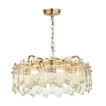 Люстра подвесная круглая с хрустальными овальными подвесками Harmonica варинант исполнения - 2 | Loft Concept в Красноярске