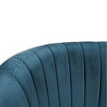 Барный стул со спинкой на 4-х деревянных ножках Синий Велюр Ava Charm варинант исполнения - 3 | Loft Concept в Красноярске