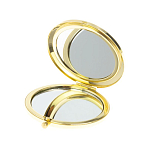 Зеркало карманное складное круглое из натурального камня Малахит с Хризоколлой в подарочной упаковке Gold Stone Mirrors варинант исполнения - 3 | Loft Concept в Красноярске