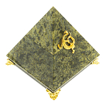 Шкатулка пирамида из натурального камня змеевик Stone Casket варинант исполнения - 1 | Loft Concept в Красноярске