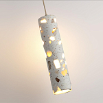 Подвесной светильник с цилиндрическим белым бетонным плафоном Terrazzo Light варинант исполнения - 5 | Loft Concept в Красноярске