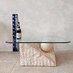 Дизайнерский журнальный стол в виде раковины с жемчужиной под прозрачной столешницей Fahin варинант исполнения - 3 | Loft Concept в Красноярске