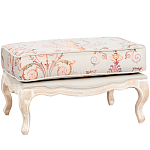 Мягкая банкетка из массива бука серая с растительным орнаментом Raffael Grey Floral Banquette варинант исполнения - 1 | Loft Concept в Красноярске