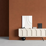 Дизайнерский комод с фактурным фасадом и чёрной ножкой в форме шара Samanta варинант исполнения - 2 | Loft Concept в Красноярске