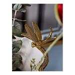 Ваза из фарфора черная с цветочной росписью и бронзовой стрекозой Spring Garden варинант исполнения - 6 | Loft Concept в Красноярске