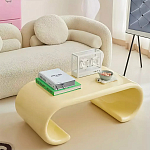 Дизайнерский журнальный стол жёлтый округлой формы Bonyn варинант исполнения - 1 | Loft Concept в Красноярске
