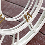 Зеркало настенное в белой металлической раме в виде часов Mirror Tower Clock варинант исполнения - 3 | Loft Concept в Красноярске