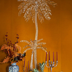 Обои с вышивкой ручной работы Deco Palms Original colourway on velvet 2 варинант исполнения - 2 | Loft Concept в Красноярске