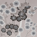 Обои ручная роспись Anemones in Light Dusk colourway on Lilac Hint slub silk варинант исполнения - 2 | Loft Concept в Красноярске