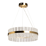 Люстра круглая золотого цвета с прозрачными рельефными стеклянными вставками Textured Glass Chandelier варинант исполнения - 2 | Loft Concept в Красноярске