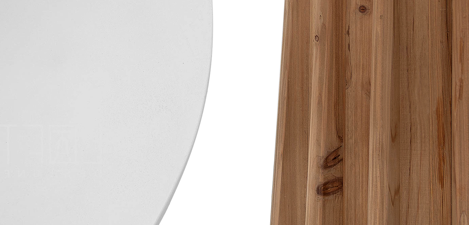 Обеденный круглый стол Seamus White Concrete Wood Dining Table Обеденный круглый стол Seamus White Concrete Wood Dining Table - Loft-Concept в Красноярске