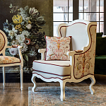 Кресло из массива бука бежевое с растительным орнаментом Raffael Beige Floral Armchair варинант исполнения - 8 | Loft Concept в Красноярске