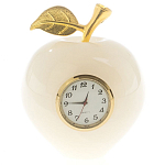 Часы настольные в виде яблока из натурального камня Оникс Stone Clock варинант исполнения - 3 | Loft Concept в Красноярске