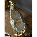 Чаша голубого цвета с оранментом и и бронзовыми фигурами леопардов Eden Garden варинант исполнения - 9 | Loft Concept в Красноярске