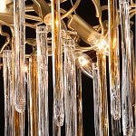 Люстра подвесная золотого цвета с разветвленными ветвями и прозрачными стеклянными подвесками Droplet Chandelier варинант исполнения - 5 | Loft Concept в Красноярске