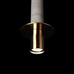 Подвесной светильник с узким цилиндрическим плафоном и золотым металлическим декором Concrete Pipe варинант исполнения - 16 | Loft Concept в Красноярске