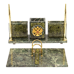 Настольный письменный набор из змеевика с гербом России Successful Leader варинант исполнения - 1 | Loft Concept в Красноярске