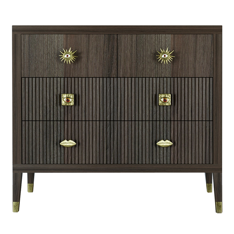 Бельевой Комод с 4 ящиками Elsa Dreams Walnut Орех Бельевой Комод с 4 ящиками Elsa Dreams Walnut Орех в Красноярске | Loft Concept