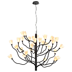 Люстра подвесная черного цвета с ветвями и белыми фарфоровыми цветами Floralis варинант исполнения - 11 | Loft Concept в Красноярске
