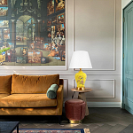 Настольная лампа желтая с изображением птиц Slip Away варинант исполнения - 5 | Loft Concept в Красноярске