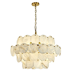 Люстра подвесная четырехъярусная с подвесками в форме дисков Cryptocrystalline Stone варинант исполнения - 8 | Loft Concept в Красноярске