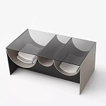 Дизайнерский журнальный стол с полукруглыми полками под столешницей Tiwoberoc варинант исполнения - 1 | Loft Concept в Красноярске