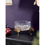 Чаша из прозрачного стекла на бронзовых ножках в виде стрекоз Eden Garden варинант исполнения - 2 | Loft Concept в Красноярске