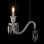 Подвесной светильник стеклянный в виде канделябра Curved Glass Chandelier варинант исполнения - 4 | Loft Concept в Красноярске