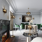 Бра с изогнутым плафоном на бронзовом основании с вертикальным декором из металлических трубок Sohne варинант исполнения - 2 | Loft Concept в Красноярске