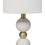 Лампа настольная с каркасом из мраморных шаров и белым абажуром Floor lamp Jewelry варинант исполнения - 2 | Loft Concept в Красноярске